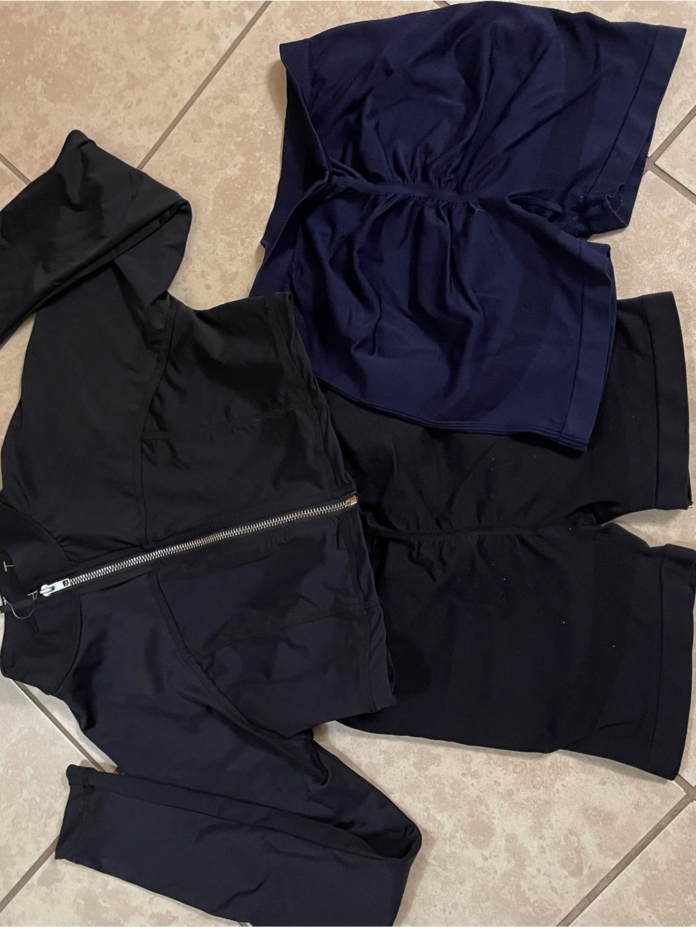 Unk Black and Navy Athletic Shorts Set